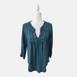 Lucky Brand Turquoise Blue Top Large